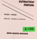 DoAll-DoAll Bandsaw Operators Instruct Mdl ZW, ZV, ZS 3620 Machine Manual-ZS 3620-ZV 3620-ZW 3620-04